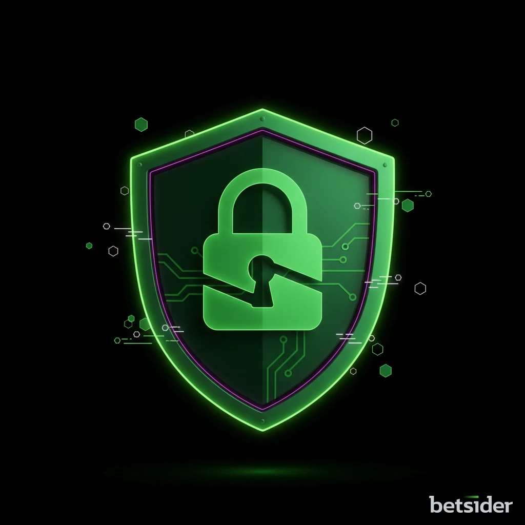 Símbolo de um escudo com um cadeado, representando a segurança e proteção de dados na app Betsider.